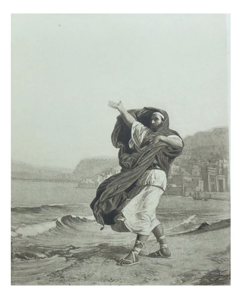 古插图-德摩斯梯尼练习演讲图片下载