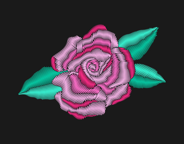 刺绣的玫瑰图片下载