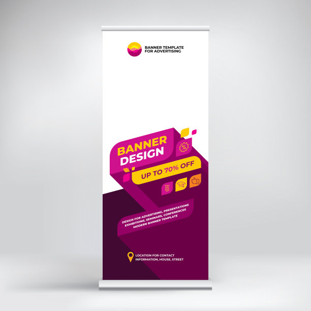 横幅设计，广告，会议，研讨会，海报模板放置照片和文字。创意演示背景图片下载