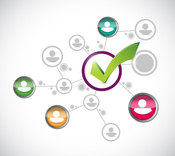 检查标记网络连接图设计图片下载