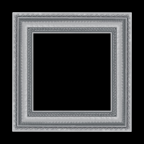 黑色背景上的古董灰色框架图片下载