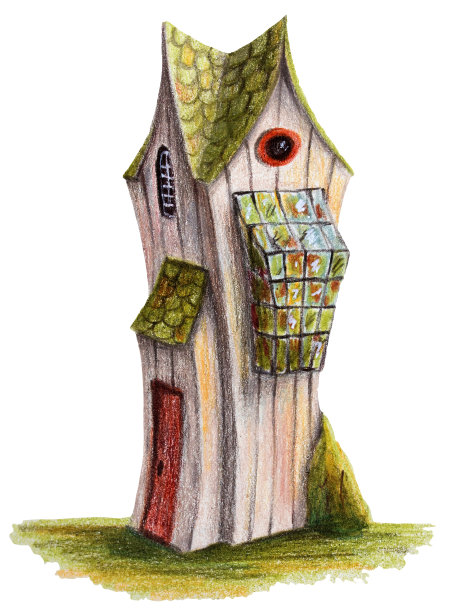 彩色铅笔画屋——“温室”。图片下载