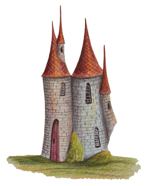 彩色铅笔画屋——“公主城堡”。图片下载