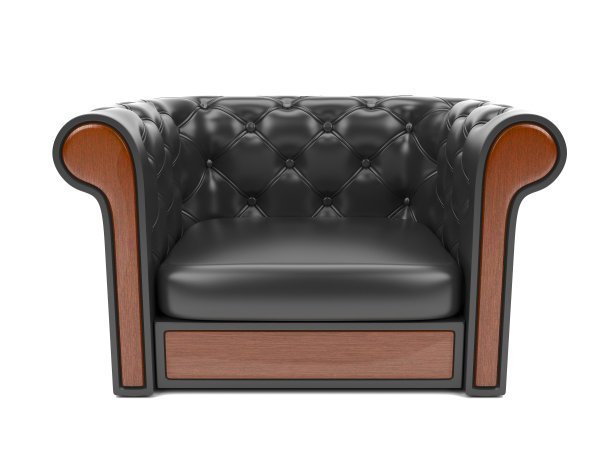 皮革沙发。孤立的3d渲染图图片下载