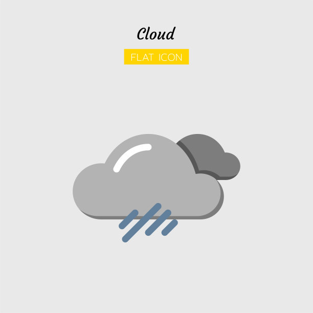 彩色平面图标符号，天气预报，气候，云，雨，孤立矢量设计图片下载