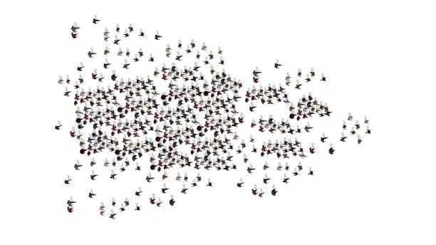 一大群人正朝一个方向走——俯视图图片下载