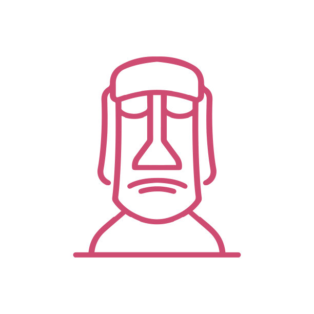 智利石岛雕像图标图片下载