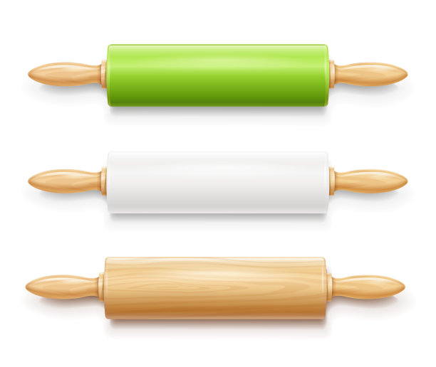 擀面团的擀面杖。厨房设备。矢量插图。图片下载