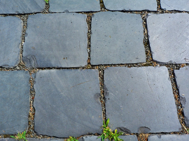 灰色立方体花岗岩卵石路面抽象成松散的方形形状图片下载