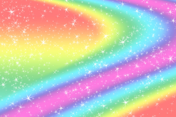 彩虹色抽象背景与柔和的光星星呈现背景的梦的概念上甜蜜的内容。彩虹的颜色蔓延方向，所有的图片使这个背景彩色。图片下载