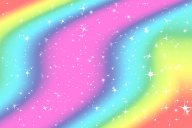 彩虹色抽象背景与柔和的光星星呈现背景的梦的概念上甜蜜的内容。彩虹的颜色蔓延方向，所有的图片使这个背景彩色。图片下载