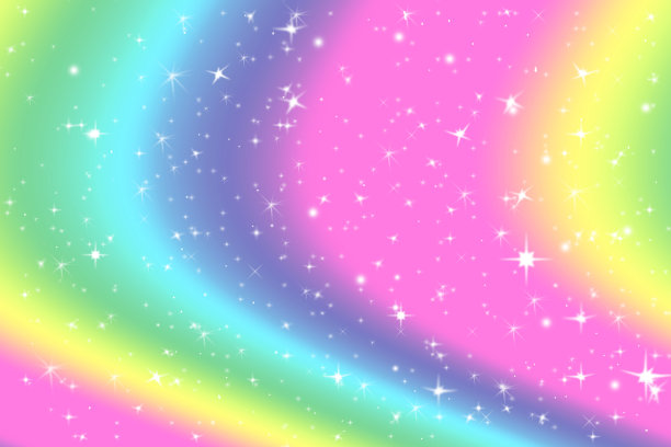 彩虹色抽象背景与柔和的光星星呈现背景的梦的概念上甜蜜的内容。彩虹的颜色蔓延方向，所有的图片使这个背景彩色。图片下载
