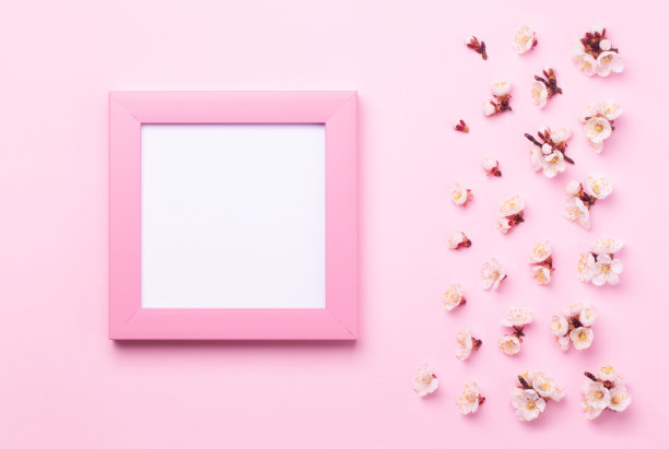 粉色相框为照片或题词的纸背景。图片下载