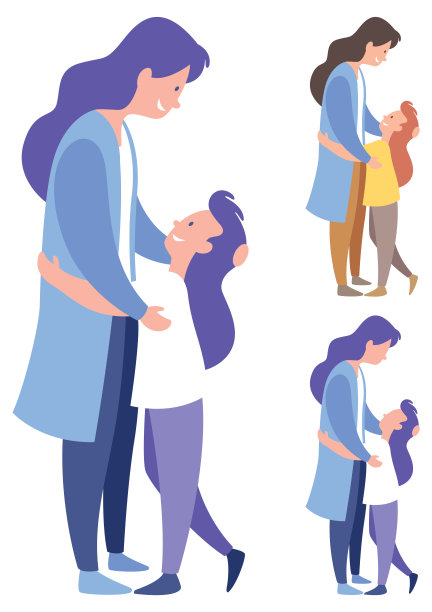 母亲和女儿在白色图片下载