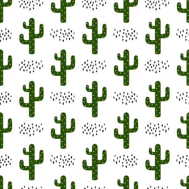 仙人掌无缝图案背景图片下载