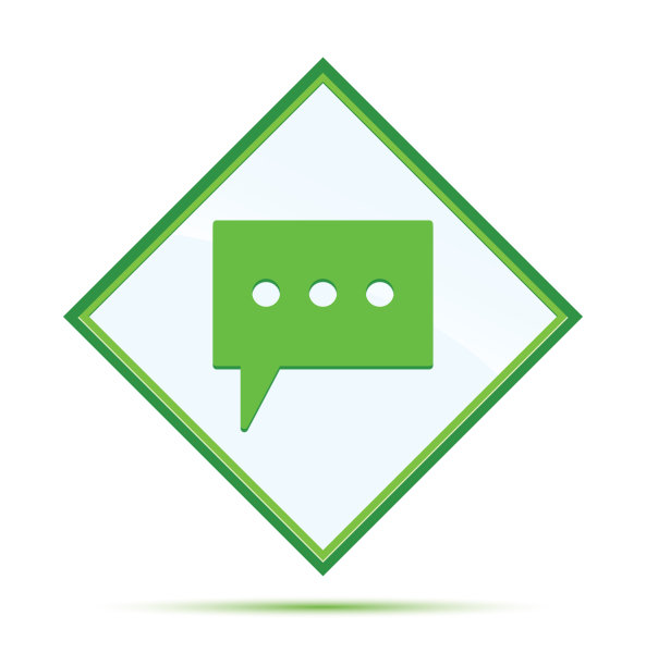 评论图标现代抽象绿色钻石按钮图片下载