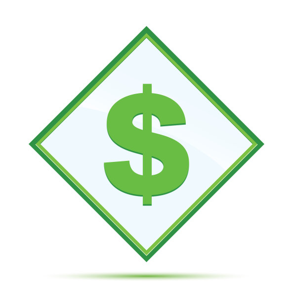 美元符号图标现代抽象绿色钻石按钮图片下载