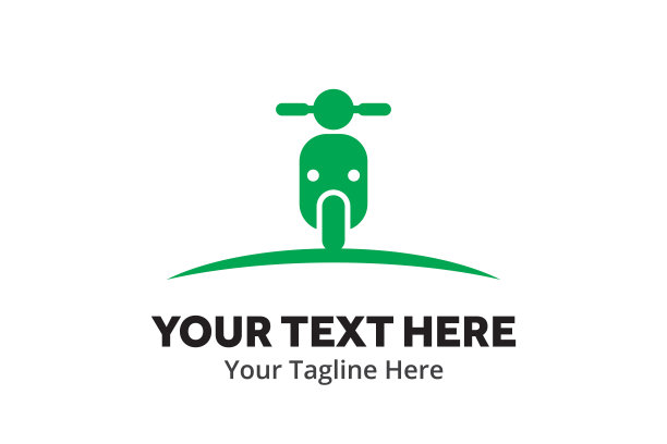 简单的摩托车标志创意设计在平面风格与色彩。Emotorbike标志创意设计的身份和俱乐部图片下载