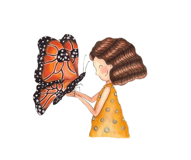 有蝴蝶的女孩。jpg图片下载