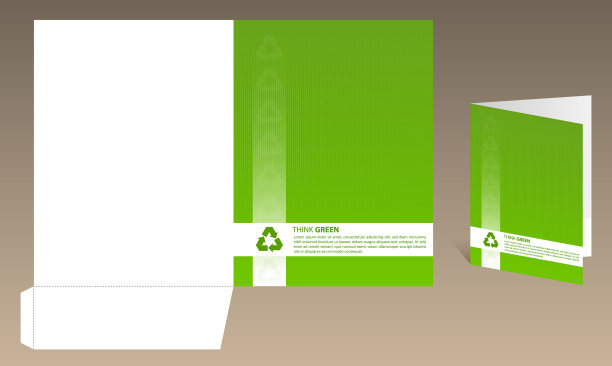绿色和白色的文件文件夹布局设计与回收符号图片下载