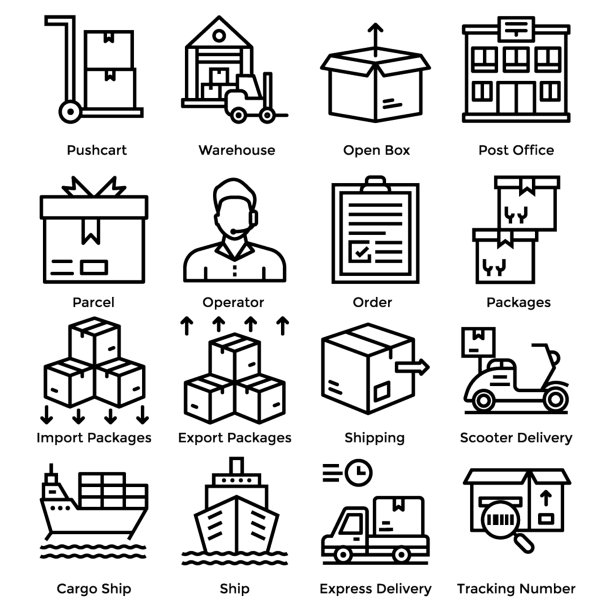 物流配送图标包图片下载