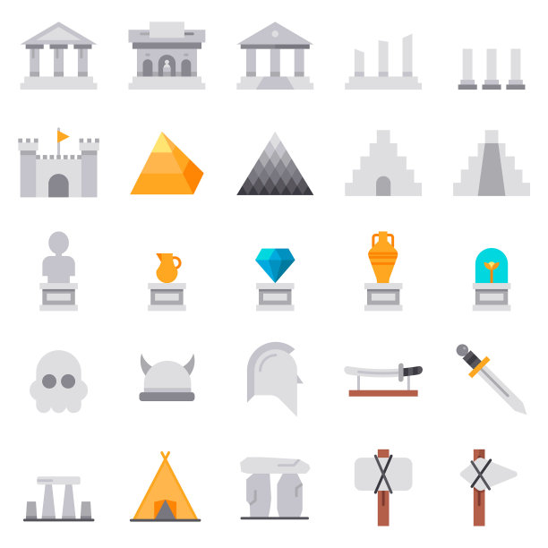 博物馆图标包图片下载