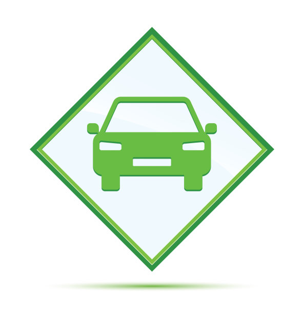 汽车图标现代抽象绿色钻石按钮图片下载