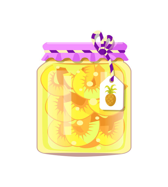 装饰罐中菠萝水果的保存图片下载