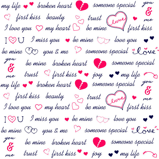 无缝模式的心和爱的信息图片下载