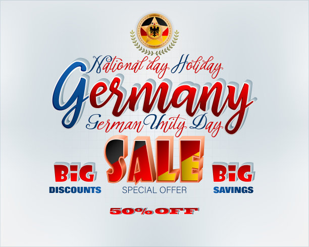 德国统一日，销售和商业活动图片下载