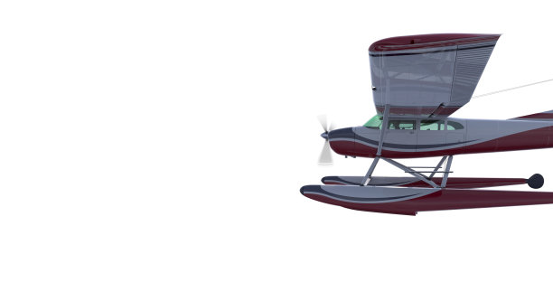 复古的水上飞机插图。三维渲染图片下载