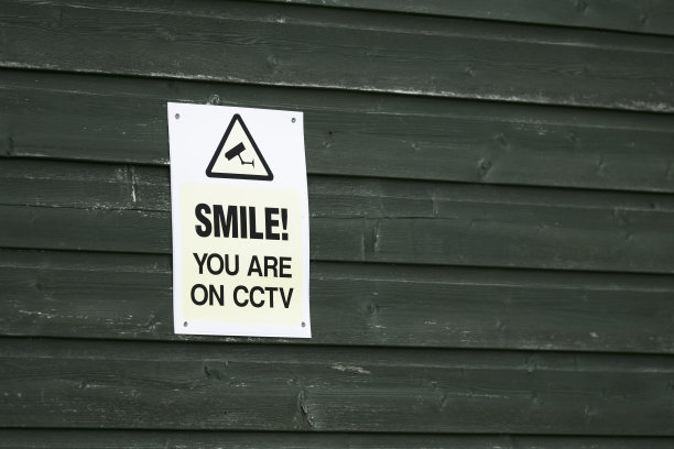 微笑你在闭路电视标志上图片下载