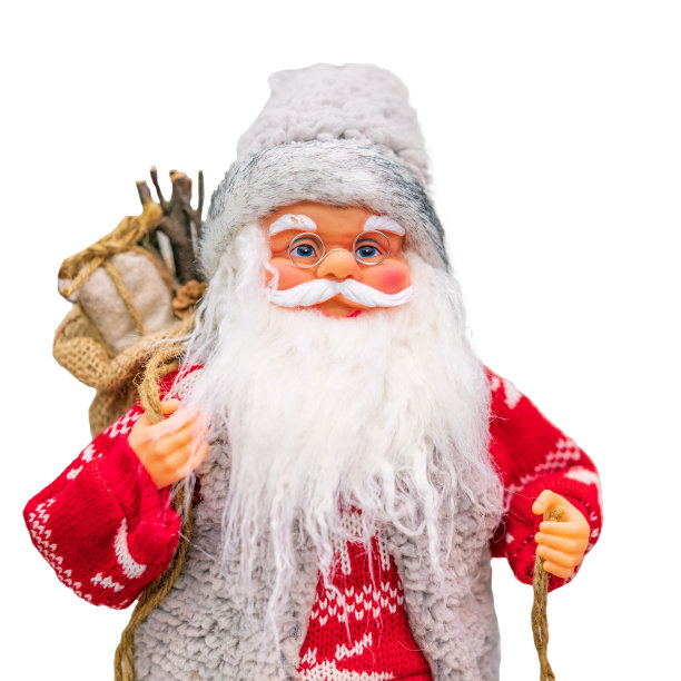 圣诞老人在白色背景上孤立的玩具图片下载