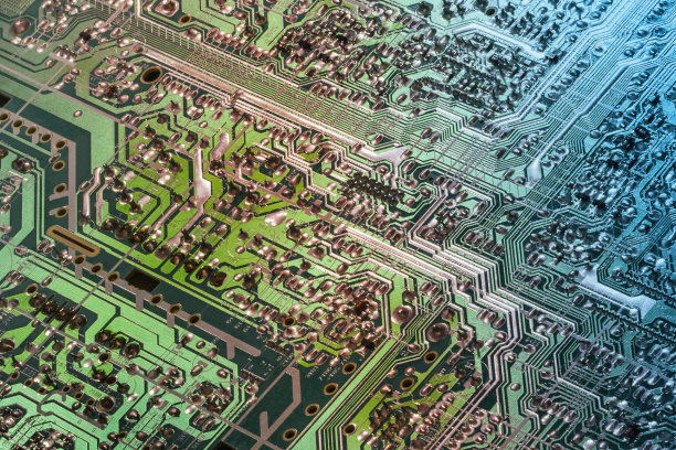 计算机微电路主板细节彩色背景图片下载