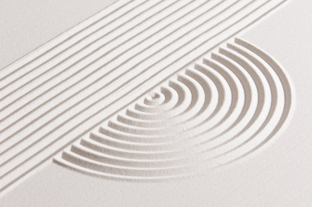 日本禅宗花园的沙子与石头图片下载