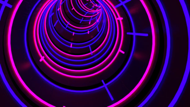 运行在霓虹灯圈隧道00001图片下载