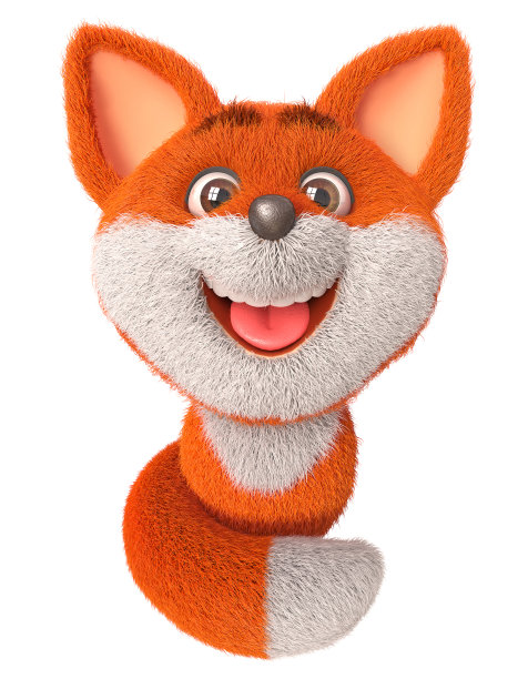 3d插图有趣的小狐狸图片下载