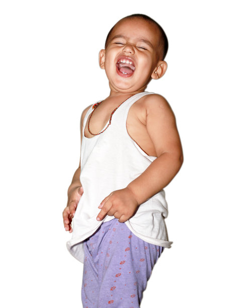 可爱的孩子笑肖像孤立在白色的背景图片下载