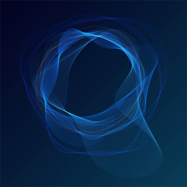 波浪圆形发光框架图片下载