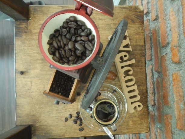 咖啡，玻璃杯，黑色，早餐，棕色，咖啡馆图片下载