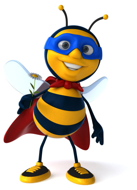 有趣的蜜蜂- 3D插图图片下载