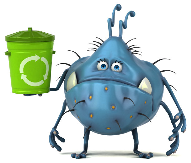 有趣的细菌- 3D插图图片下载