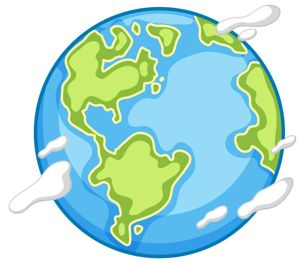 白色背景上的地球图标图片下载