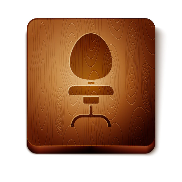 棕色办公椅图标孤立在白色背景上。木制方形按钮。矢量图图片下载