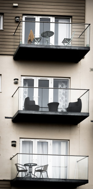 现代住宅的阳台部分图片下载