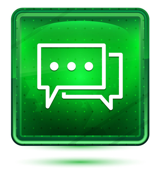 评论图标霓虹绿色方块按钮图片下载
