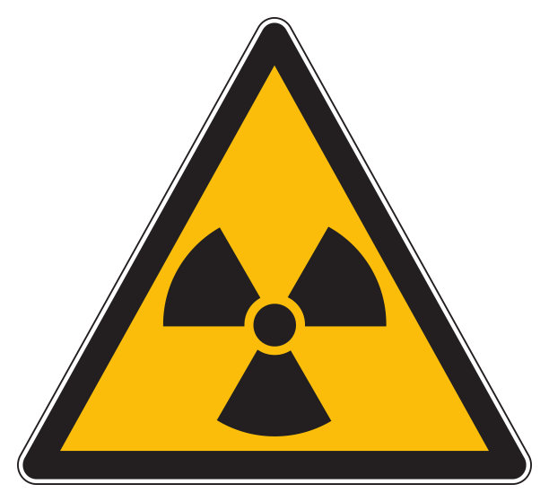 黄色放射性物质警告标志图片下载