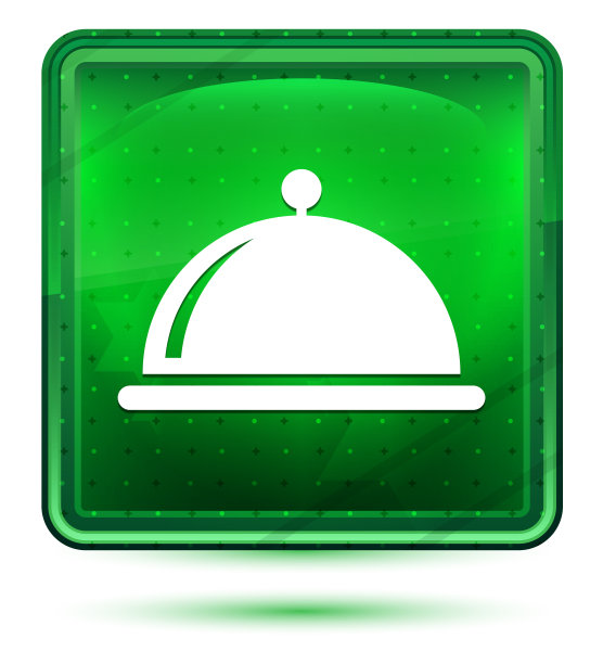 食品封面图标霓虹淡绿色方形按钮图片下载