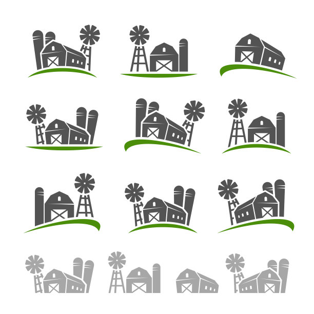 农场收集图标集。向量图片下载