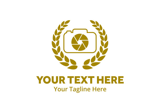 简单的相机标志创意设计在平面风格与颜色。相机标志创意设计的应用程序和企业图片下载